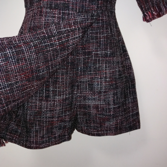 BERSHKA TWEED ROMPER DRESS HALF SLEEVE ROUND NECK SMALL - Picture 7 of 14
